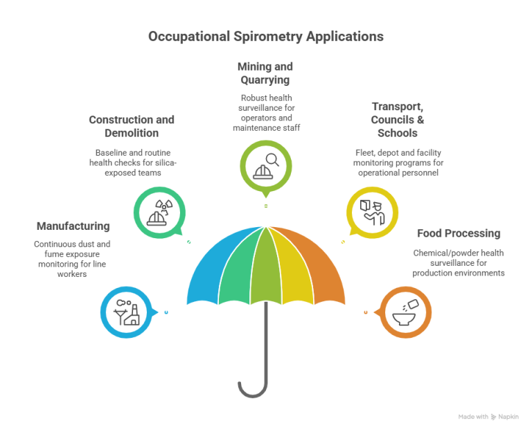 Sectors Supported with Occupational Spirometry - visual selection